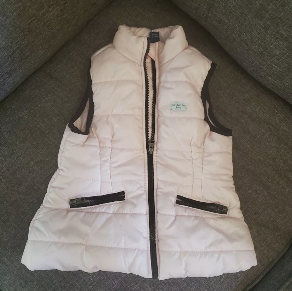 Calvin Klein Jeans Toddler Baby Girl Puffer Vest Size 24m Pink - Picture 2 of 7